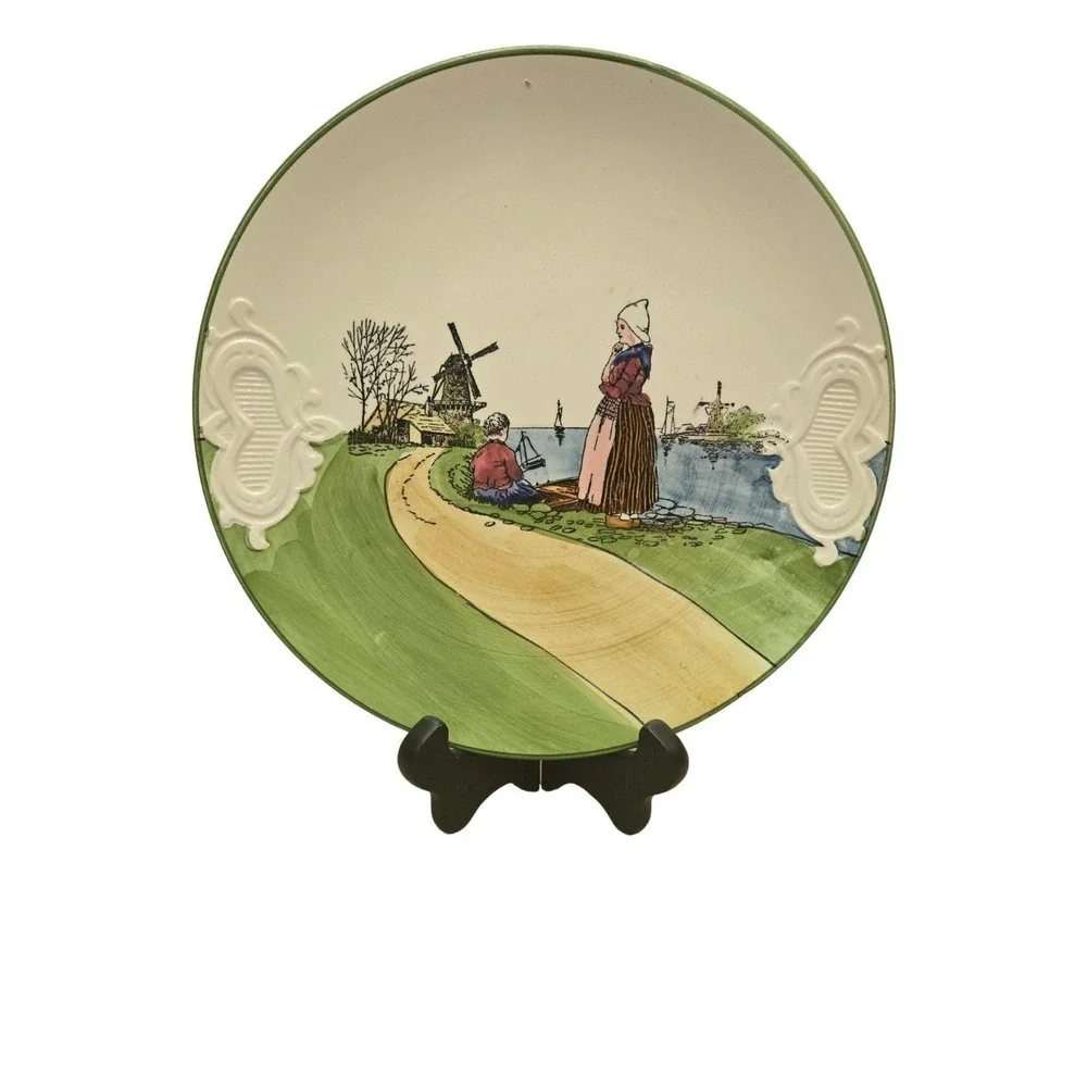 Set‎ Of 3 Vintage GS Zell Germany Hand Painted Dutch Figures, Children, Windmill